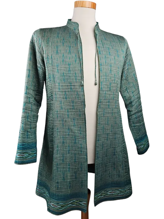 Dori - Vintage Herren Jacke (Seide), türkis - Gr. M - Bild 2