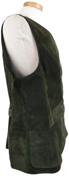 Grünes Gilet aus Rauhleder mit Trachtenknöpfen - Brustumfang: 46cm - Bild 3