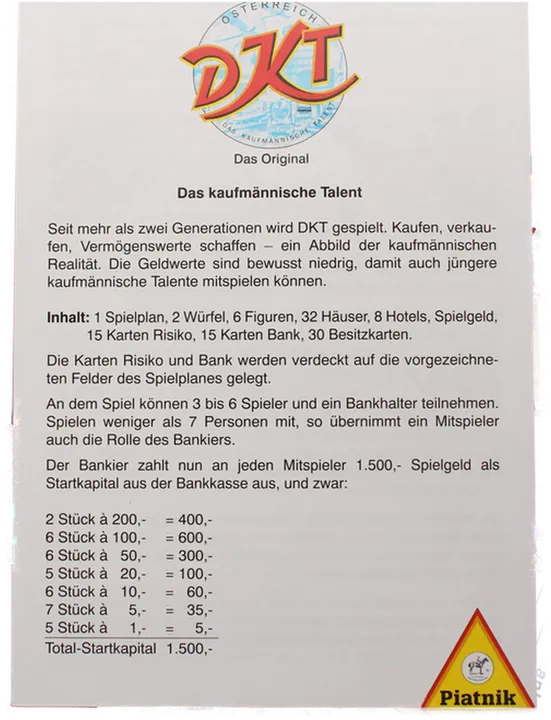 DKT Österreich – Das kaufmännische Talent – Piatnik – Made in Austria – Komplett mit Zubehör - Bild 6