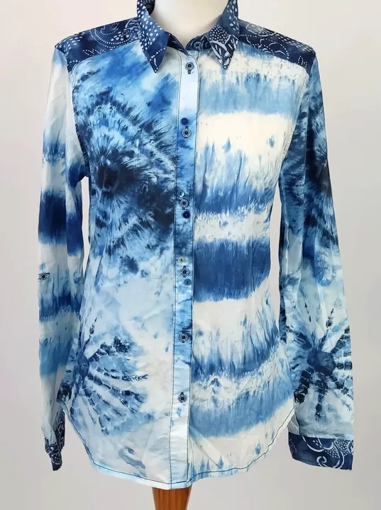 Desigual Damen Bluse blau-weiß mit Batikmuster - S - Bild 1