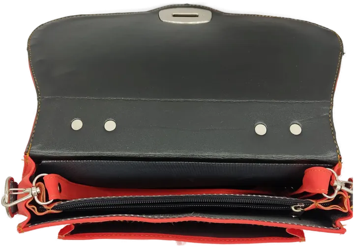 Damen Handtasche Umhängetasche rot schwarz - Bild 3