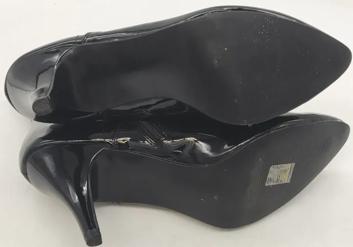 Stiefeletten High-Heels Lack schwarz mit Schnürung  Größe 49 - Bild 4