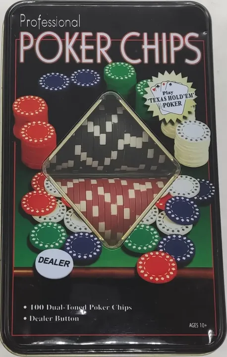 Professional Poker Chips 100 Stück mit Dealer Button - Bild 1