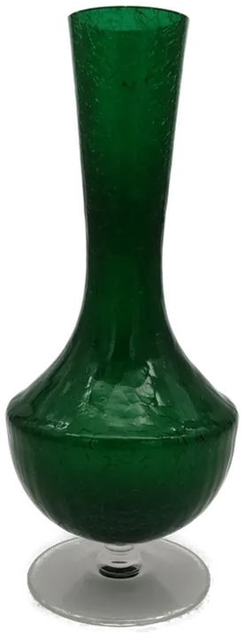 Vintage Glas Vase Craquele 60er Jahre grün klar - Bild 1