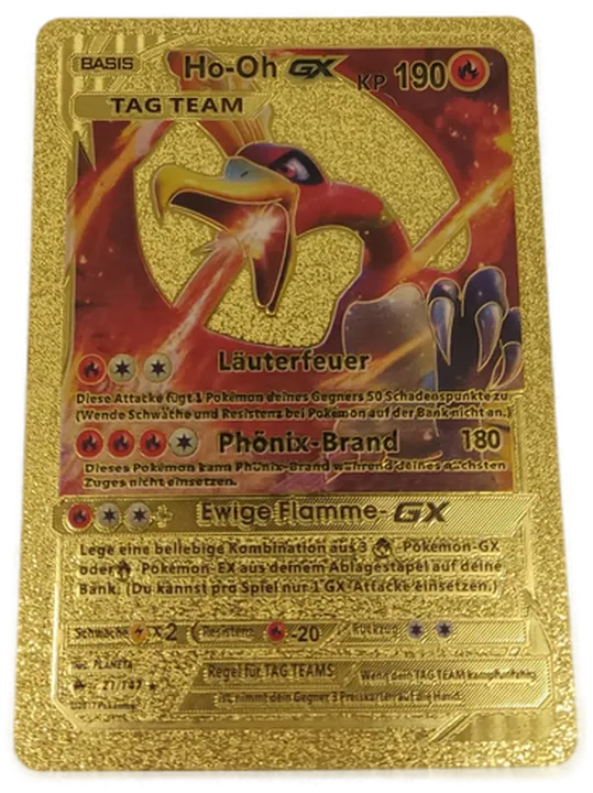  Pokémon Sammelkarte Goldfolie Ho-Oh GX BASIS - Bild 1