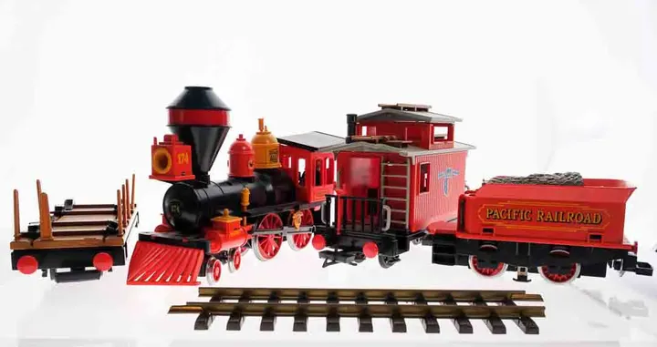  Orginal Playmobil Western-Eisenbahn Set 1989, komplett mit Schienen & Trafo - Bild 2