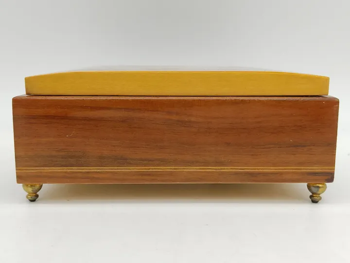  Mid Century aufziehbare Schmuckschatulle aus Holz - Bild 2