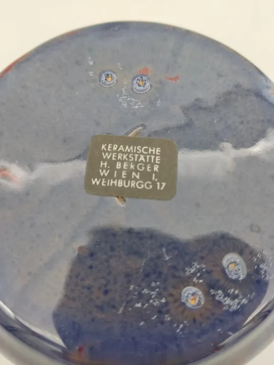 H. Berger Keramik Kerzenhalter blau, Höhe: 7 cm - Bild 3