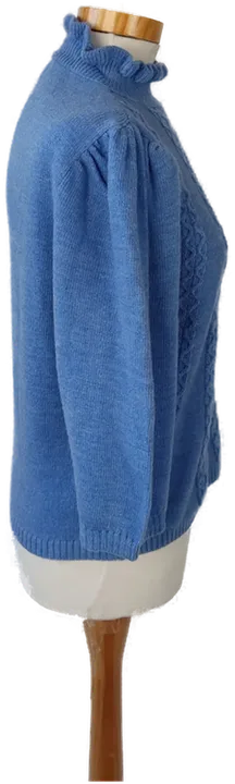 ONLY Damen-Strickpullover mit Rüschenkragen blau - M - Bild 2