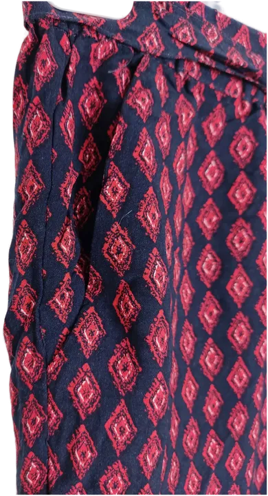 Hose, Dreiviertel mit Gummizugbund und Gürtel, schwarz/rot gemustert mit Taschen, Größe L (geschätzt) - Bild 3