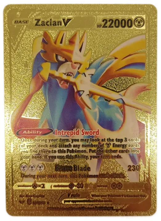 Pokémon Sammelkarte Goldfolie Base Zacian V - Bild 1