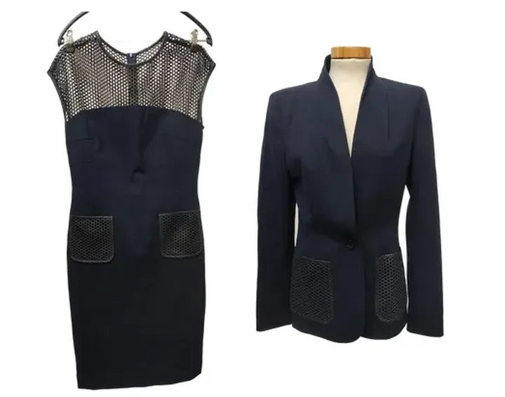 Escada Kleid mit Blazer marineblau in Größe 36 - Bild 1