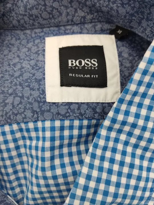 Hugo Boss Herren Hemd blau/weiß kariert Gr. XL - Bild 3