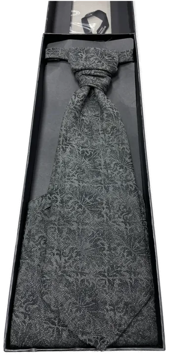 Maserhand - The Dress Code - Krawatte mit Einstecktuch - schwarz - grau - Bild 1