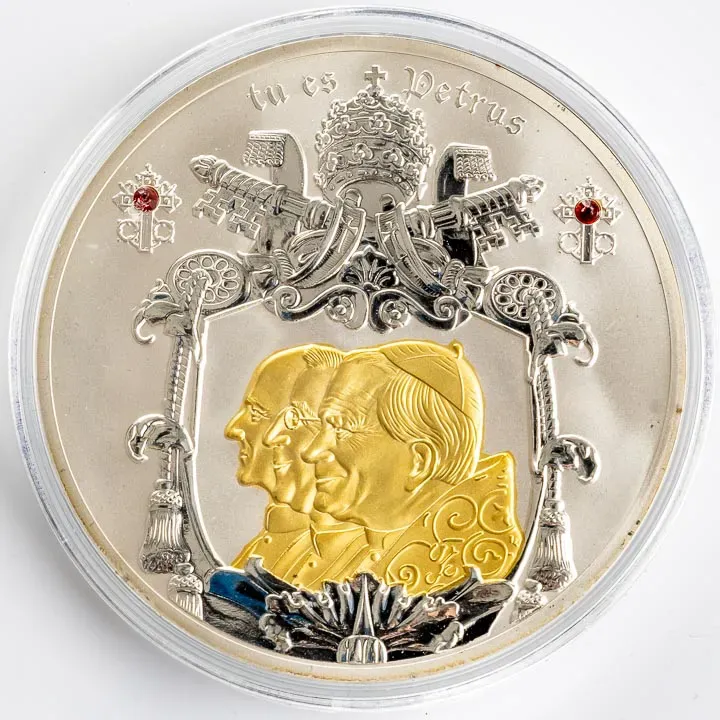 Vatikan, Medaille, Dreipäpstejahr 1978, versilbert mit Teilvergoldung - Bild 3