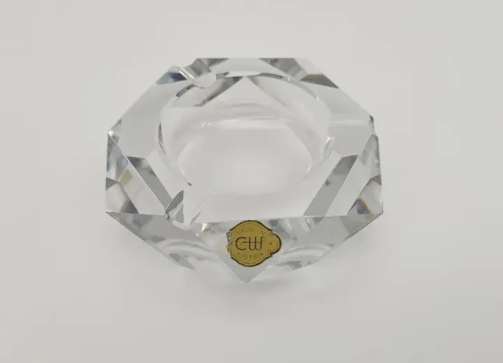 Vintage Kristall Aschenbecher transparent - Bild 4