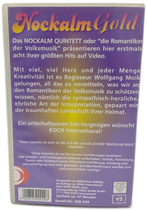 Koch international: Nockalm Gold (1993) VHS - Bild 2