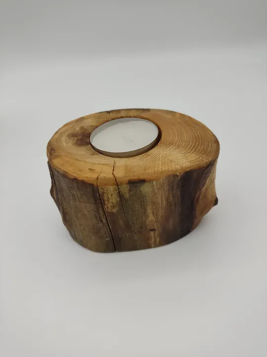 Teelichthalter aus hochwertigem Holz - Upcycling Design - Bild 5