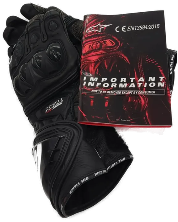 Paar Supertech Motorradhanschuhe Alpinsstar in Schwarz - Bild 4