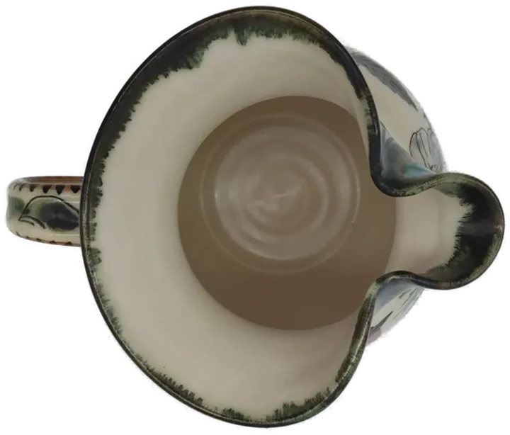 Keramik Karaffe in beige mit türkis/grünen Elementen - Bild 4