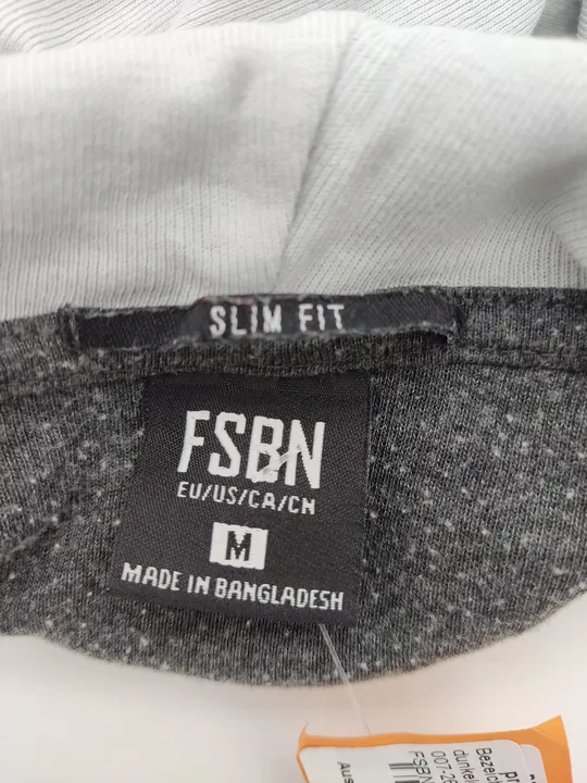 FSBN Herrenshirt mit Kapuze grau - M (Slim fit) - Bild 4