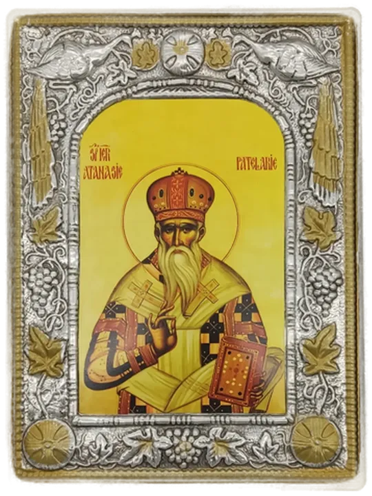 Ikone Hl. Iov von Moskau, 14 × 24,5 cm, Metallrahmen - Bild 1