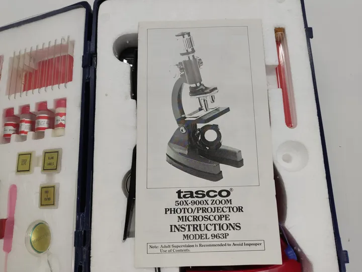 Tasco Microscope/Mikroskop Model 963P 50x-900X Zoom Photo/Projector  - Bild 4