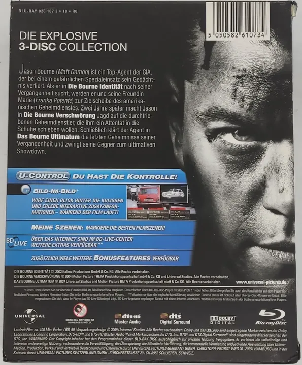 Blu-Ray 3 Disc's Die Ultimative Bourne Collection 3- Disc Edition mit Matt Damon, ...... - Bild 3