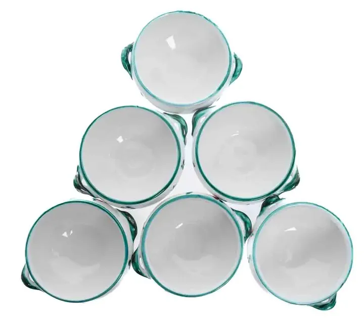 Gmundner Keramik Suppenschüssel Streublumenapplikationen 6 Stück  - Bild 3