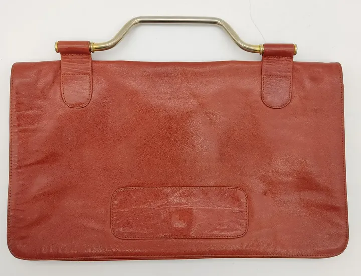 Damen Vintage Handtasche Leder rot/ braun - Bild 4