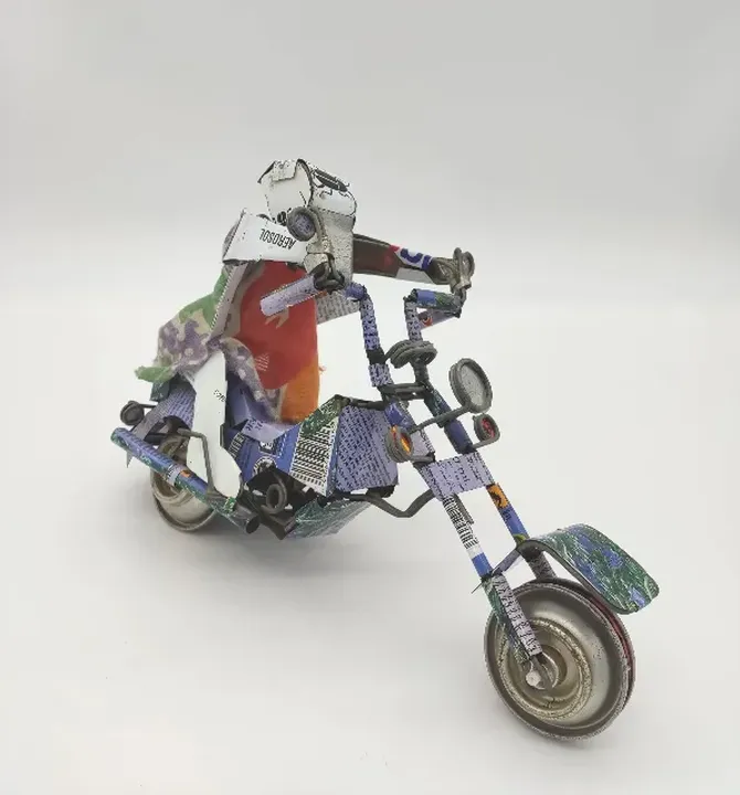 Upcycling Deko Motorrad  - Bild 1