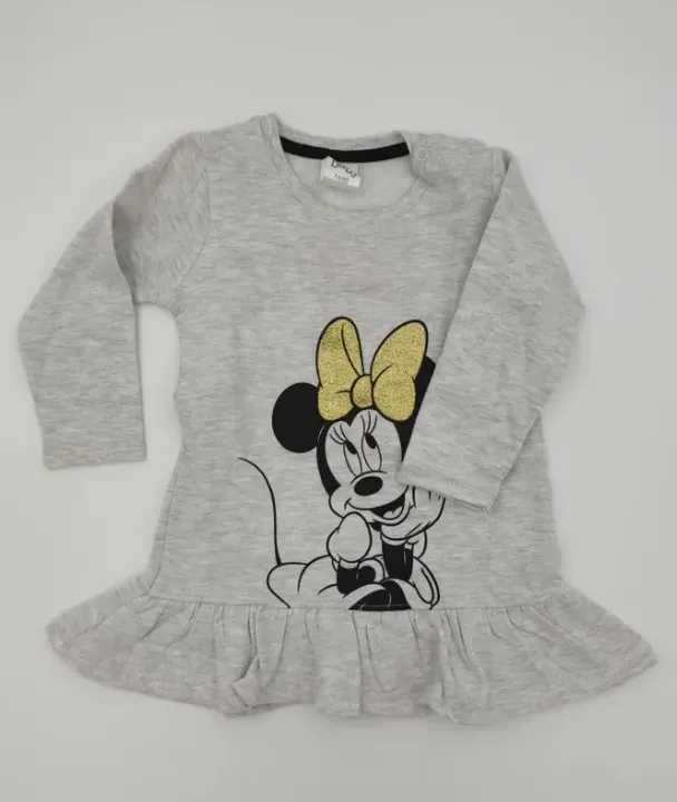 Disney Mädchen Langarmshirt grau mit Mickey Mouse Print - 74/80 - Bild 4