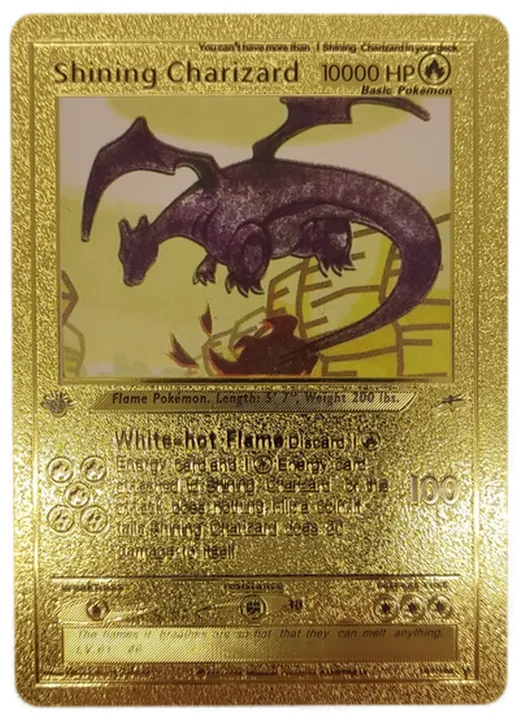 Pokémon Sammelkarte Goldfolie Shining Charizard - Bild 1