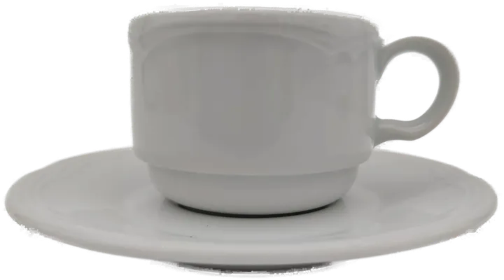 Lilien Porzellan Caroline weiß (Hornig Kaffee) Tasse mit Untertasse - Bild 2