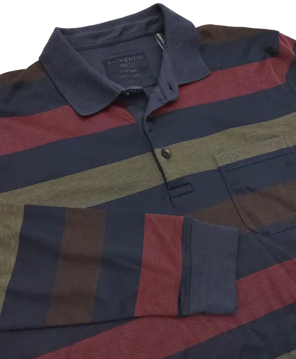 Authentic Style Herren Langarm Polo-Shirt, mehrfarbig - Gr. L  - Bild 3