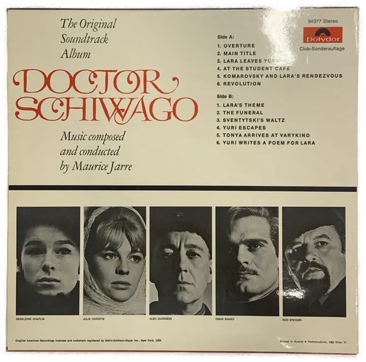 LP Schallplatte: DOCTOR SCHIWAGO - Maurice Jarre - Bild 2