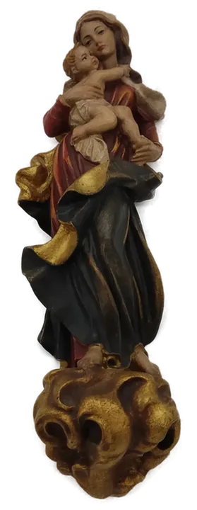 Alte Madonna Skulptur aus Holz zum Aufhängen ca. 30cm - Bild 3