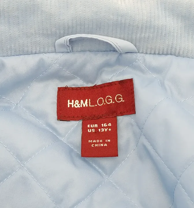 H&M LOGG Mädchen Steppjacke hellblau - 164  - Bild 4