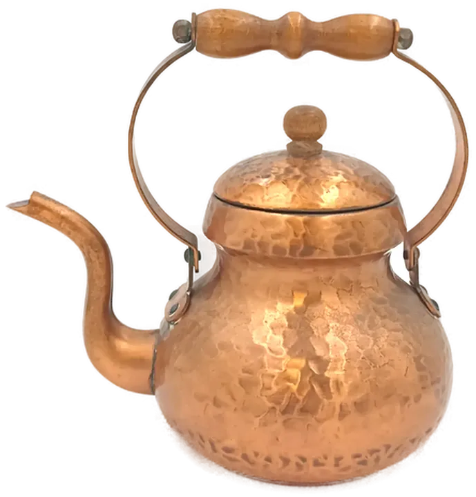 Kupfer Teekanne mit Teekannenwärmer - Bild 2