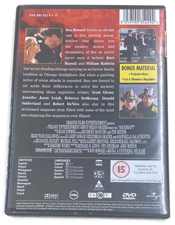 Backdraft - Ron Howard - DVD - Bild 2