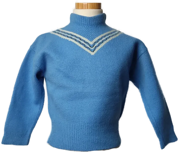 Vintage Kinder Pullover blau mit Zipper - Bild 1