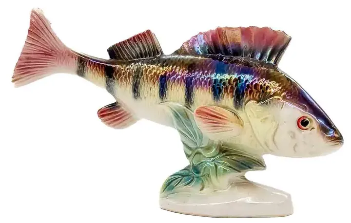 Porzellan Flussbarsch Large Holland Mid-century Modell-Fisch Perch 354 - Bild 1