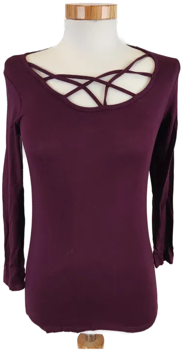 AMISU Damenlangarm T-Shirt violett - 34 - Bild 1