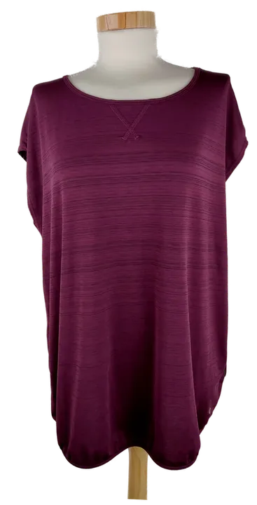 Funktionsshirt 'Active Essentials by Tchibo', kurzarm mit Rundhalsausschnitt, aubergine/schwarz meliert, Größe L - Bild 1