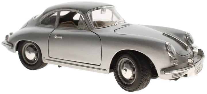 Burago Porsche 356 B – Maßstab 1:18 – Silber – Modellauto Diecast – Made in Italy - Bild 1
