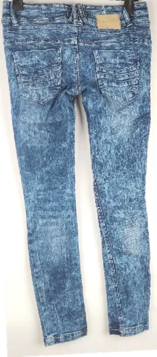 Jeans 'Tally Weijl', lang mit Taschen, blaumeliert mit Ausfransung, Größe 40 - Bild 2