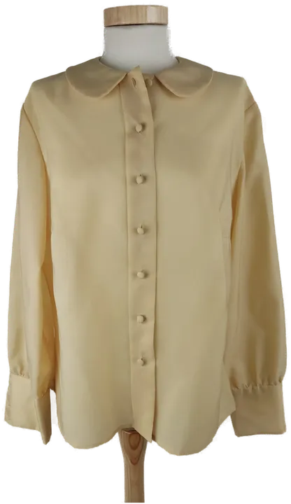 Bluse langarm mit Kragen, creme, Größe 42/44 (geschätzt) - Bild 1