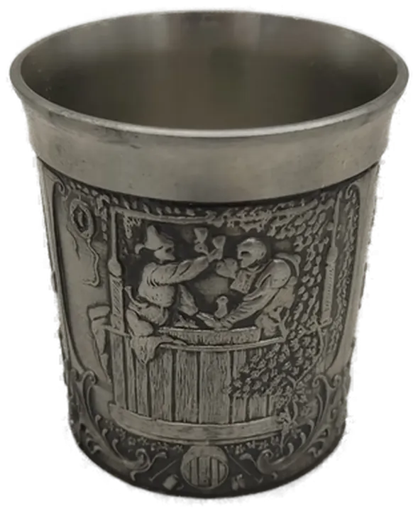  Zinnbecher mit Weinmotiv - Bild 2