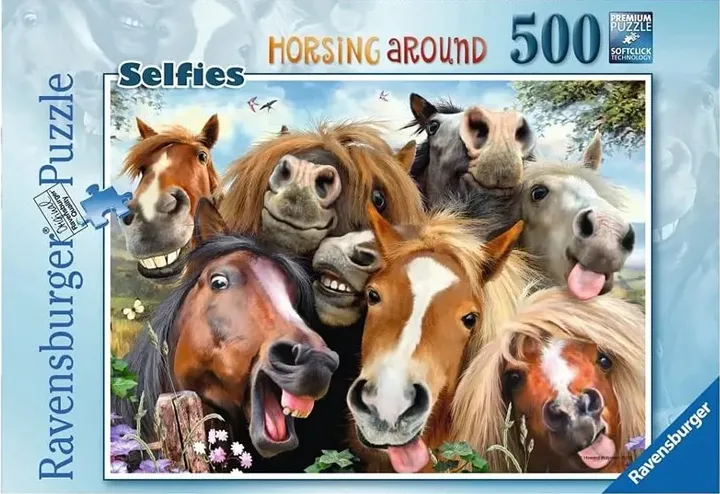 Ravensburger Puzzle Nr. 146956 Selfies Horsing Around 500 Stk. - Bild 1