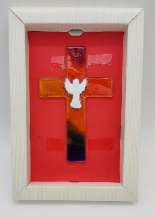 Kinderkreuz aus buntem Glas - Bild 1